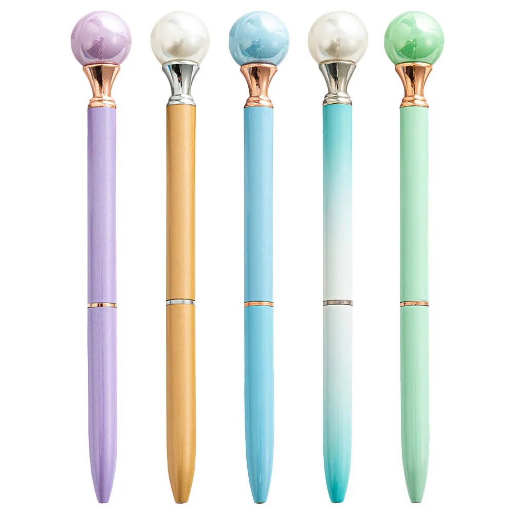 

5pcs Creative Metal Ballpoint Pens Spin Pens For Business Daily Use Portable Writing Pen Greeting Cards Study