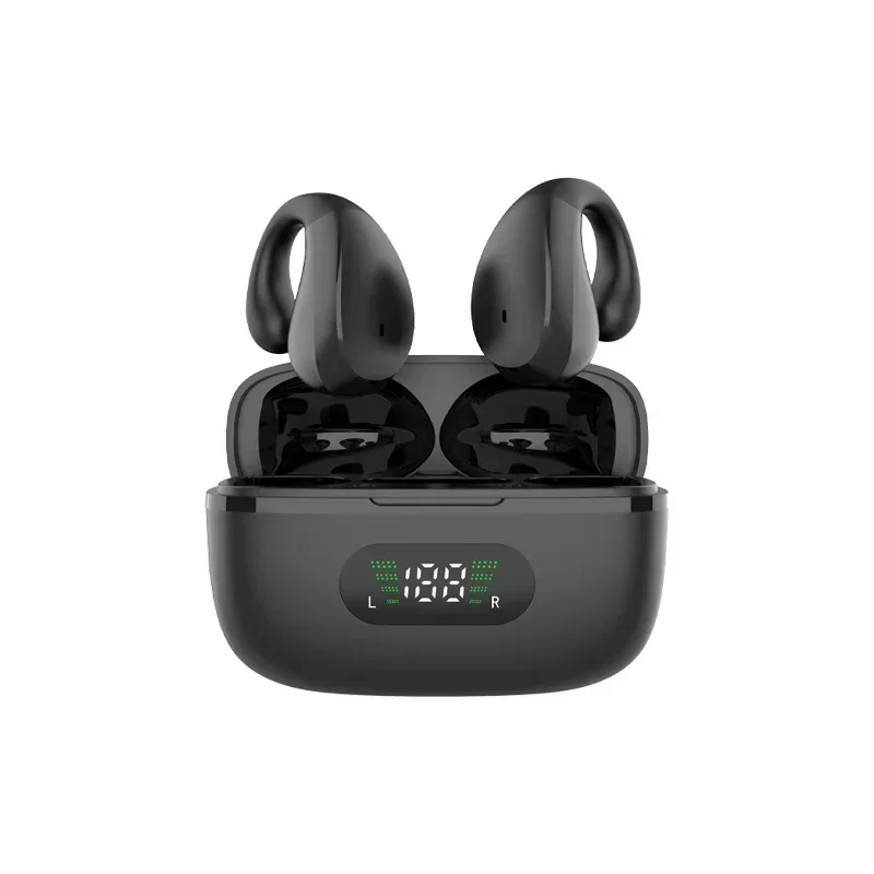 Practical Wireless Earphones LED Power Digital Display Wireless Headsets Zero Delay Call Bone Transmission Wireless Headsets