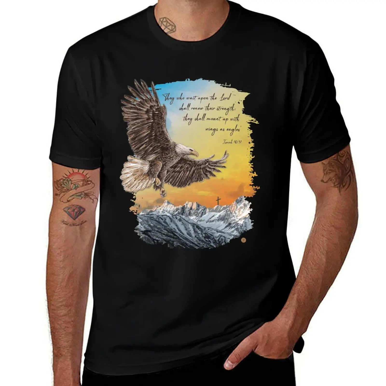 

Wings as Eagles Isaiah 40:31 T-Shirt t shirt man plain man t shirt summer T-Shirt