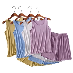 Summer Pyjamas Women New Modal Vest Shorts Two-Piece Set Korean Large Size Casual Pajamas Suit Thin Sleepwear Pijama Mujer