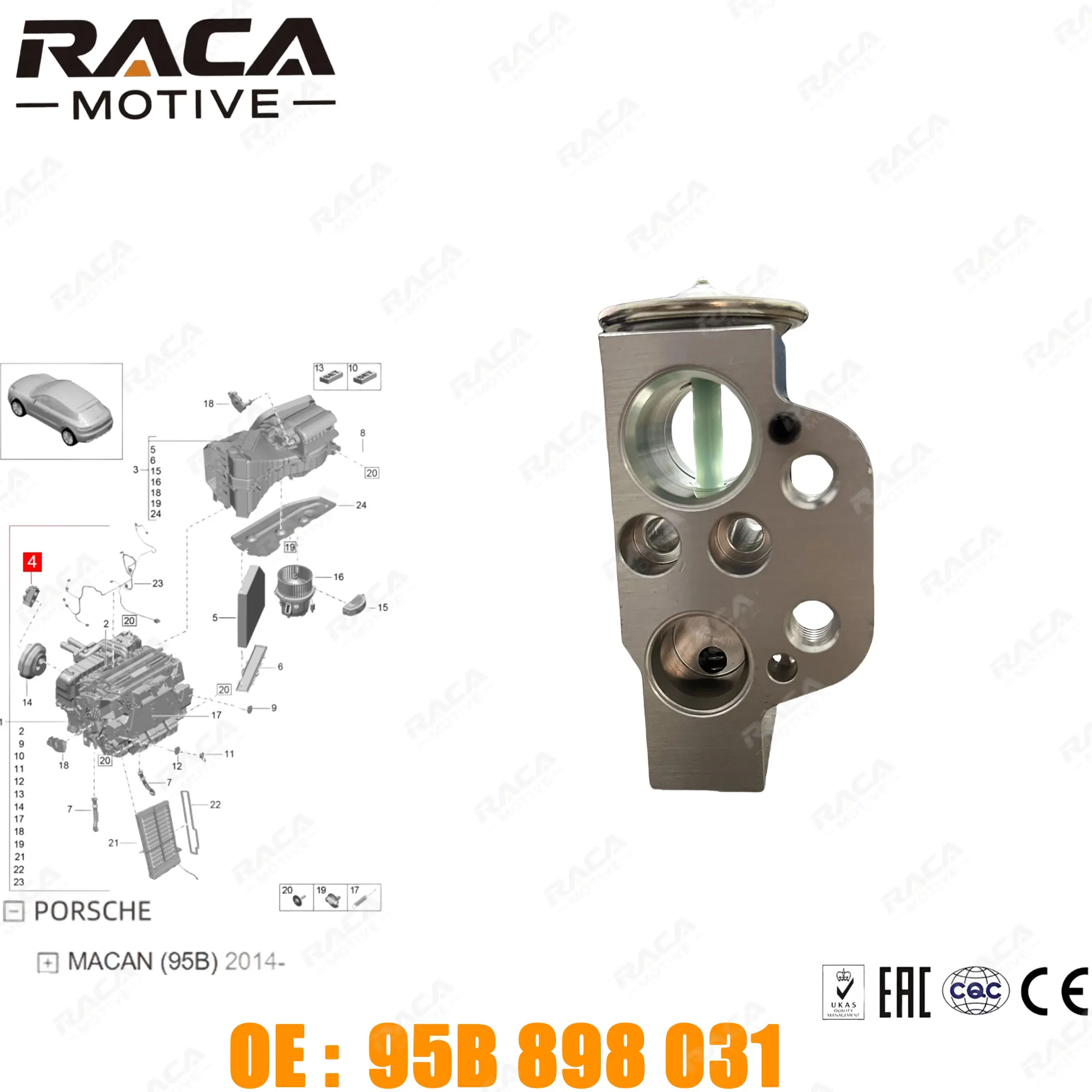 Расширительный клапан кондиционера автомобиля для Porsche Macan (95B) 2,0 3,0 Gts 3,0S 3,6 Turbo 2014 г.в. 95B898031 95B898031A Расширительный клапан кондиционера автомобиля для Porsche Macan (95B) 2,0 3,0 Gts 3,0S 3,6 Turbo 2014 г.в. 95B898031 95B898031A