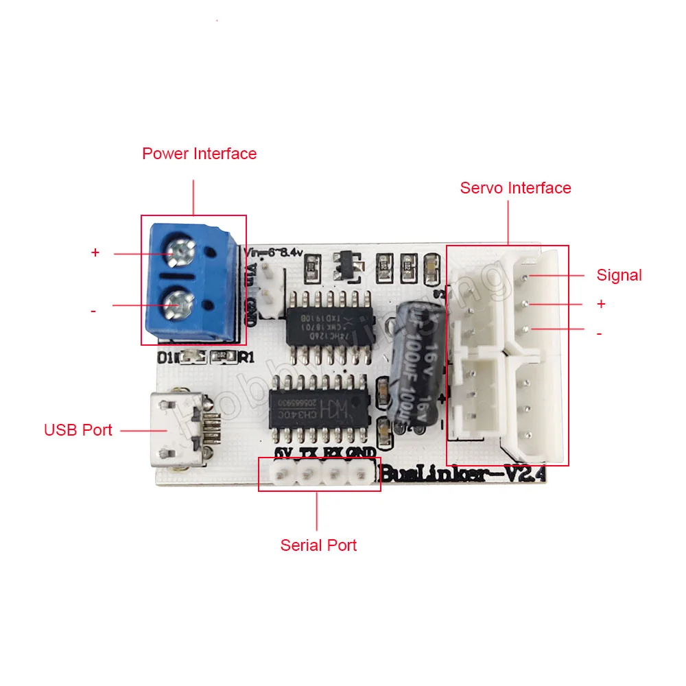 BusLinker Serial Bus Servo TTL /USB debug Board per LX-16A LX-15D LX-824 HV LX-224/ 224HV LX-225 LX-1501 LX-20S lx-246 Servo