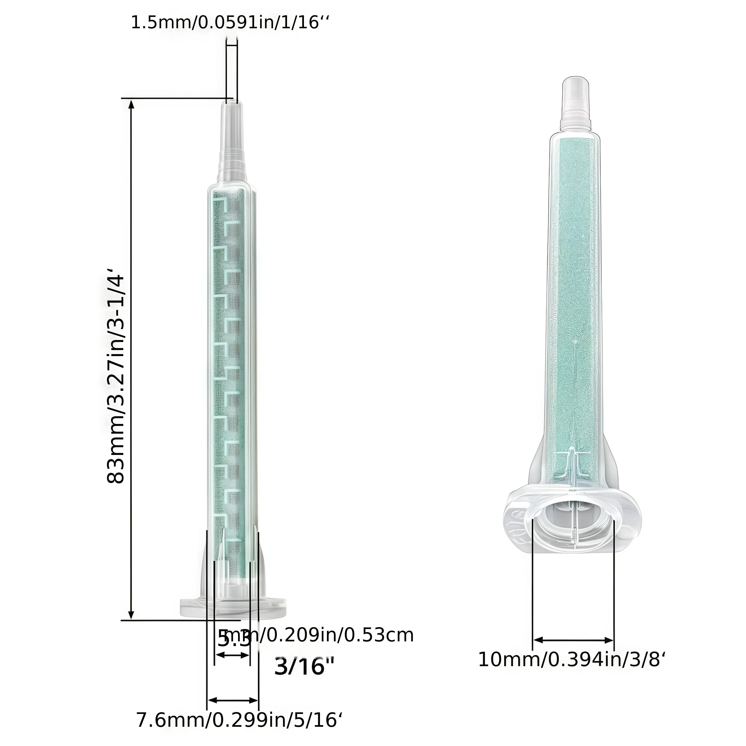 10/20 epoxy resin mixing nozzles, glue applicator, suitable for AB gun with 50 ml/1.7 oz (1:1/1:2 ratio) for static mixing resin