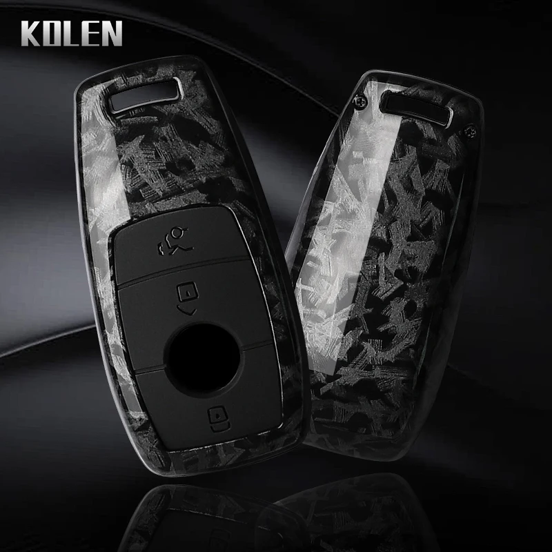 ABS ألياف الكربون نمط مفتاح السيارة غطاء فوب لمرسيدس بنز A C E S G الفئة GLC CLE CLA GLB GLS W177 W205 W213 W222 X167 AMG