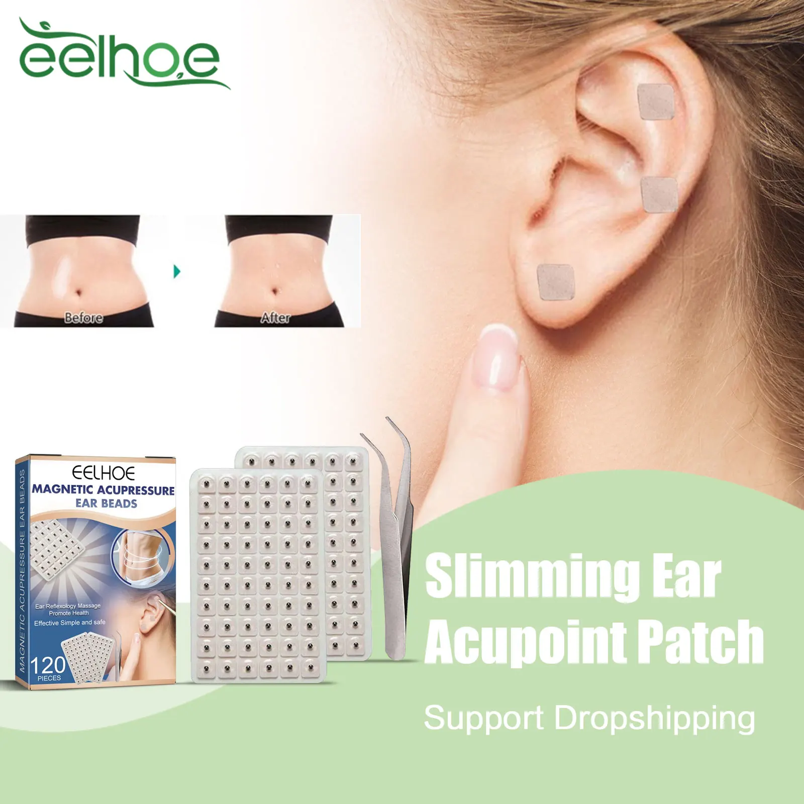 

Slimming Acupoint Ear Patch Lymphatic Detox Fat Burning Cellulite Removal Flat Belly Tummy Firming Magnetic Therapy Ear Sticker