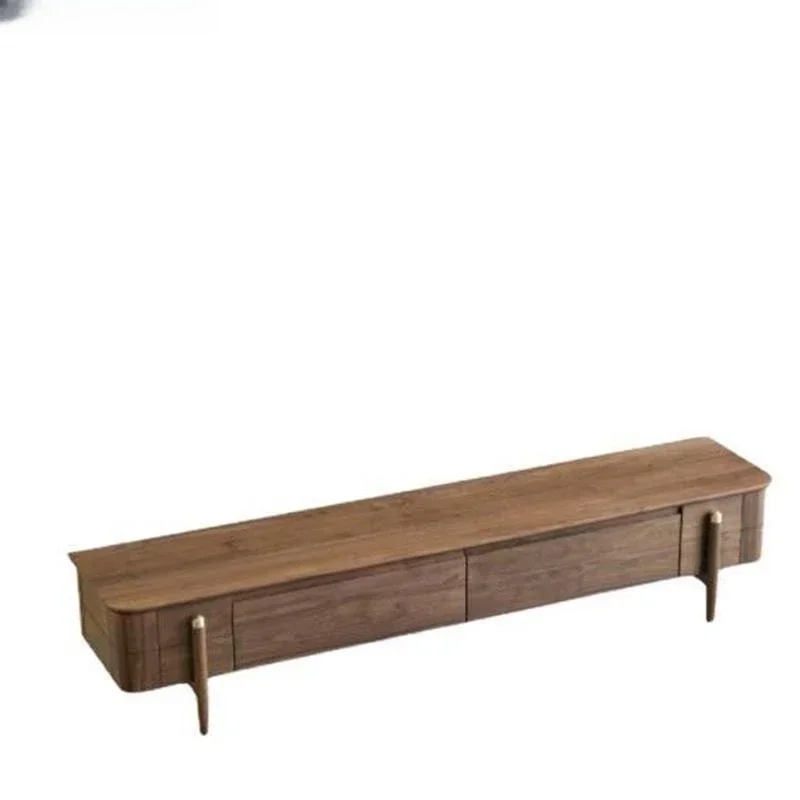 

Nordic black walnut TV cabinet small apartment living room modern simple light luxury locker