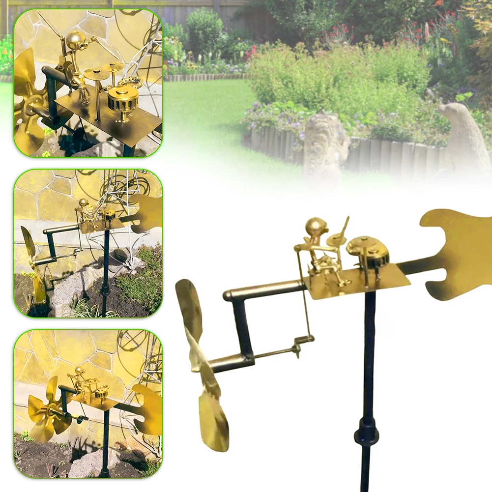 

Hand-Made Metal Drummer Windmills Metal Garden Windmills Garden Decoration Wind Mills Vintage Design Garden Decoration For Yard