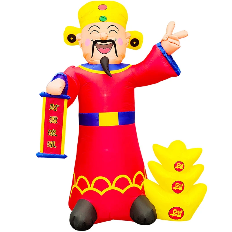 Christmas Chinese New Year God Of Fortune Mascot Costume For Adult Size God Of Wealth Mascot Costume New Year Cosplay Mascot