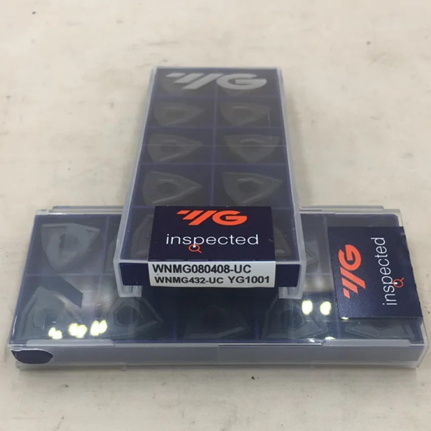 Imagem -03 - Cnc Transformando Carboneto Insere Wnmg080404-uc Yg1001 Wnmg080408-uc Yg1001 Wnmg080412-uc Yg1001 Caixa Original 10 Pcs