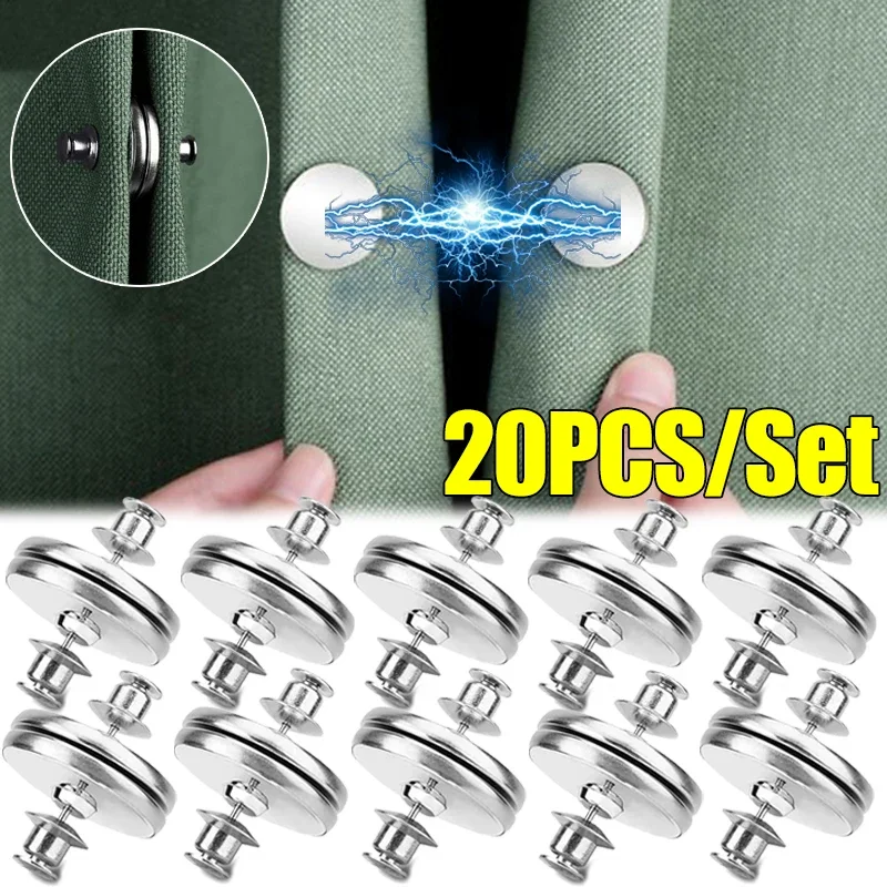 1/10 זוג וילון מגנטי וילון סגור כפתור אטב קבוע התאמת אטב מסך