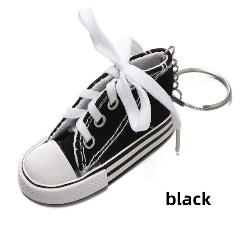2 Stücke Neuheit 3 Zoll Sneaker Schlüsselanhänger Motorrad Fahrrad Leinwand Form Schuh, Tennisschuh Schlüsselanhänger Motorrad Stativ Schuhüberzüge – Detail 5