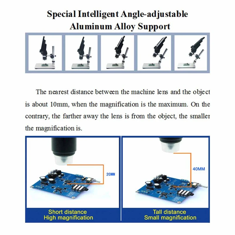 

7-дюймовый ЖК-цифровой микроскоп с 1200-кратным зумом, непрерывное увеличение BJAS