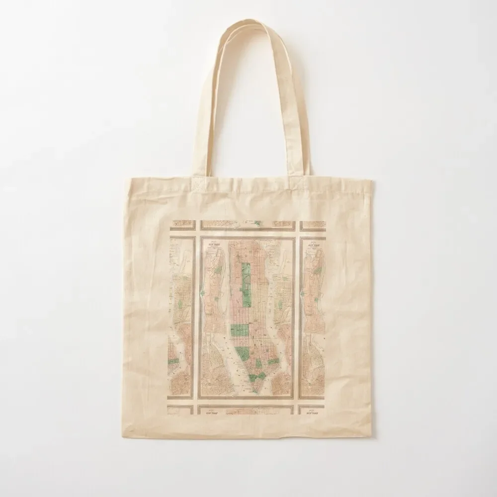 

Vintage NYC Map  1875 Tote Bag sacs de shopping Woman shopper bag Canvas shoulder bag hand ladies