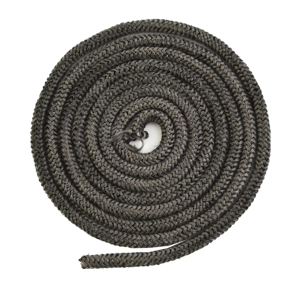 10/12mm Width 2m Length Black Flat Stoves Rope Self-Adhesive Fiberglass Fireplace Door Sealing Cord Replacement Gasket Tape