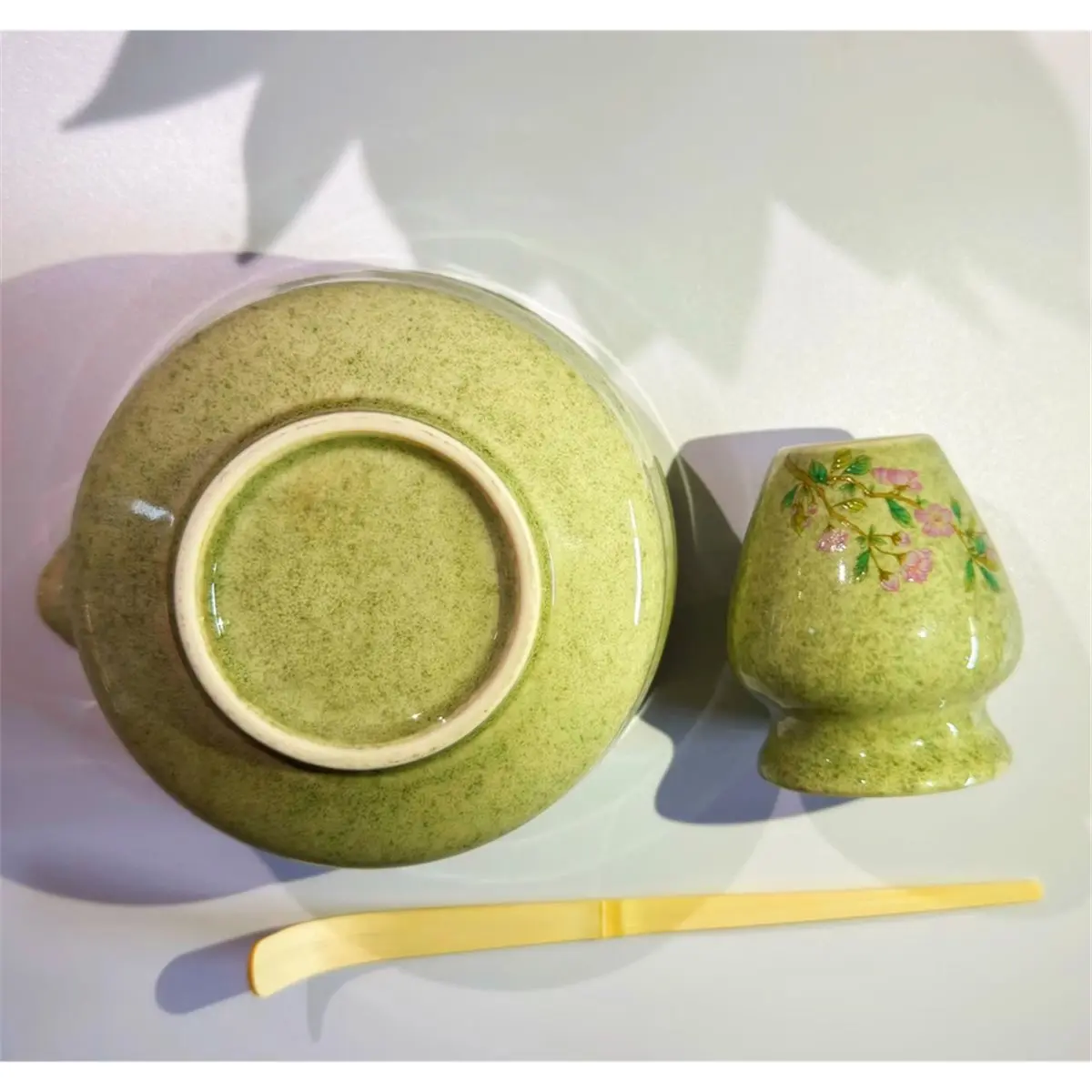 5 Pcs Matcha Set with Ceramic Matcha Bowl Japanese Matcha Kit Tea Bamboo Whisk Matcha Holder Japanese Tea Ceremony C