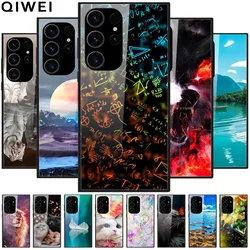 For Samsung Galaxy S24 Ultra 5G Case Tempered Glass Hard Phone Covers for Galaxy S24Ultra S 24 Ultra Protection Back Shells Capa
