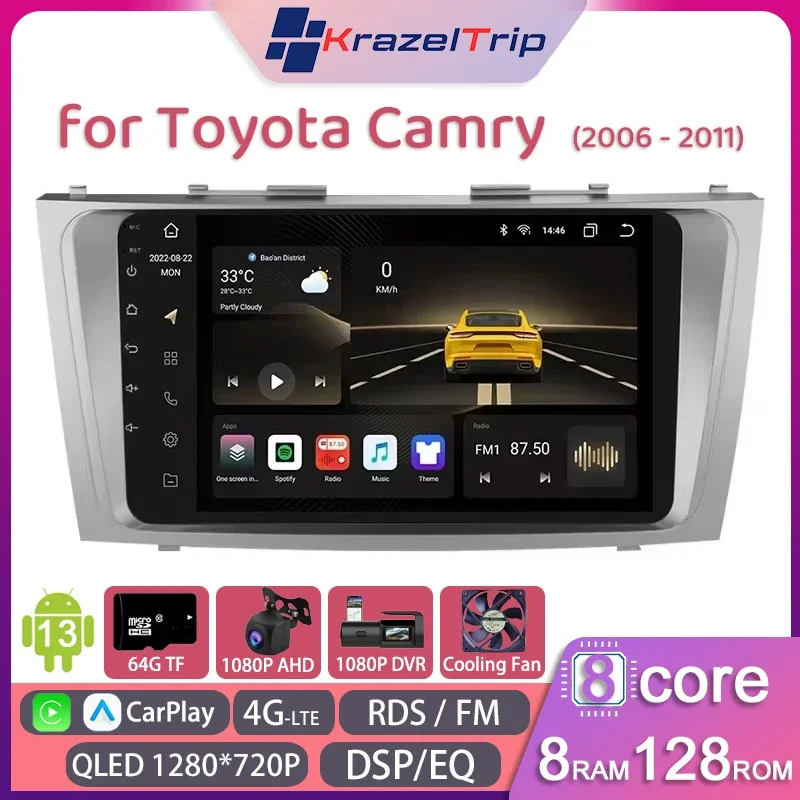 

9" Android Stereo for Toyota Camry Aurion 2006 2007 2008 2009 2010 2011 Car Radio Multimedia Carplay DSP 4G GPS 2 Din Autoradio