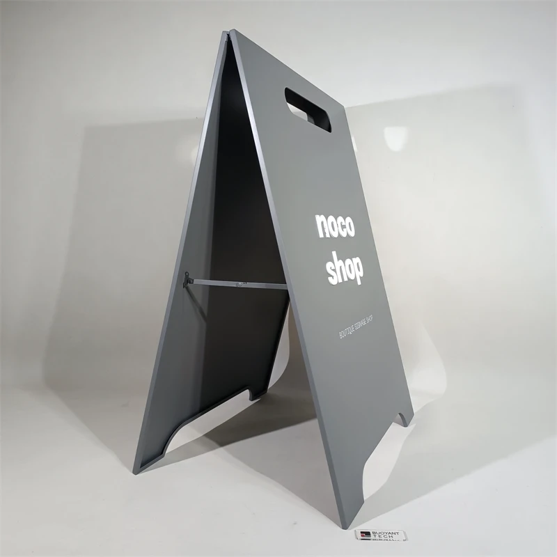 Sturdy Folded Metal Board A Frame Sign Stand For Sidewalk Menu Display Double Sided Advertising Boards