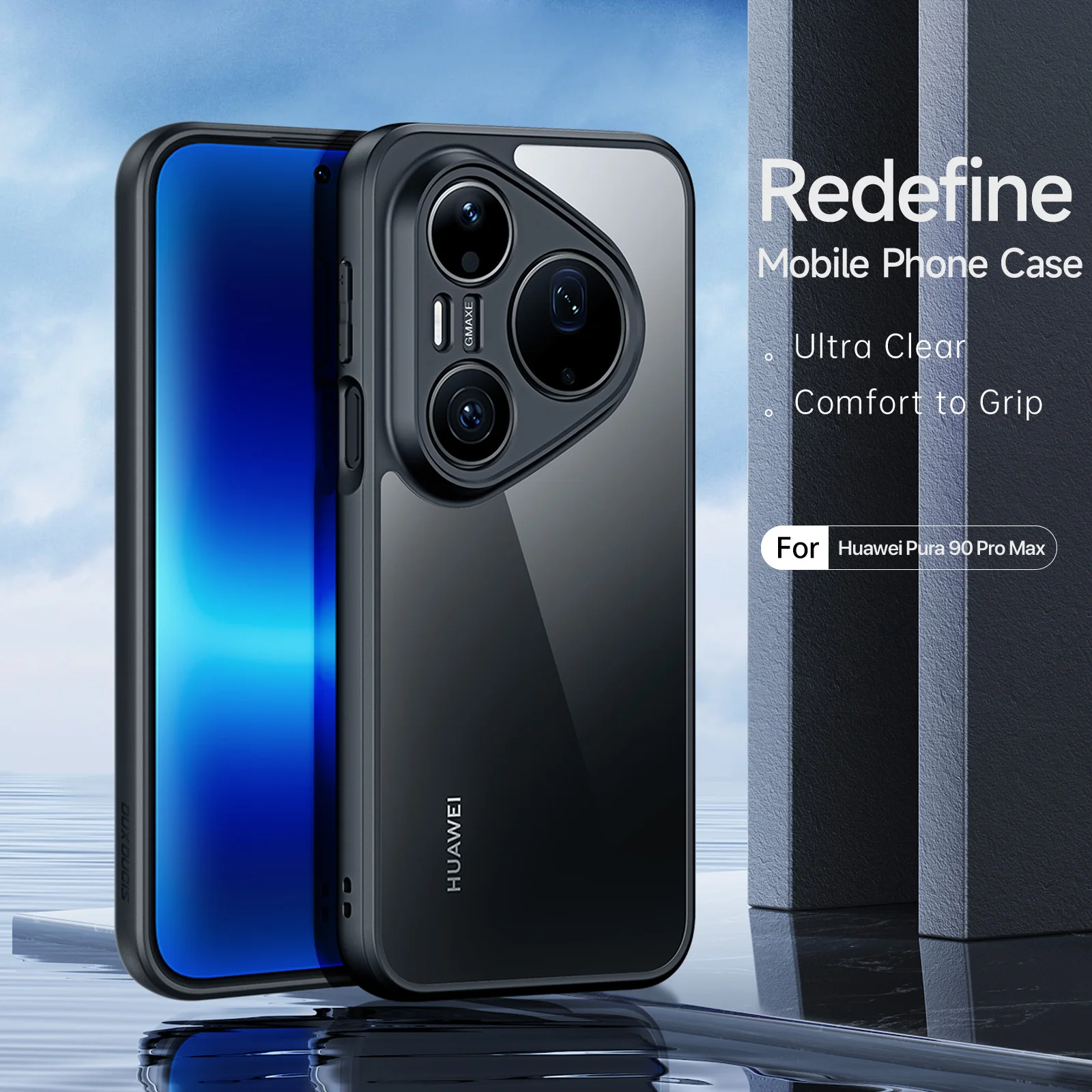 Image of DUX DUCIS Transparente Anti-Drop-Handyhülle für Huawei Pura 90 Pro Max Pura90Pro Hülle mit TPU+Acryl-Rückseite, schlanke Passform, stoßfest