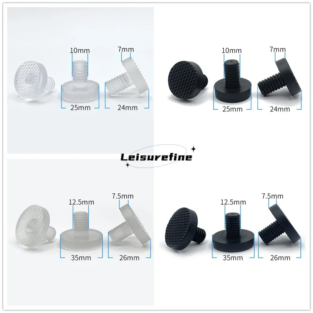

5/10pcs T-shaped Rubber Furniture Embedded Bumper Stems Transparent Black Anti-slip Impact Pads with Teeth Screw φ25/φ35 Footpad