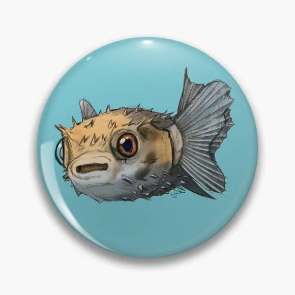 Porcupine Puffer Fish  Soft Button Pin Jewelry Cute Collar Decor Badge Metal Brooch Cartoon Lapel Pin Creative Clothes Funny