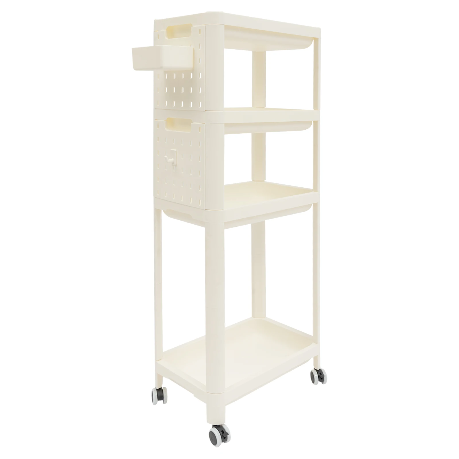 3 Tiers Trolley  Rolling Utility Cart Mobile Living Room Bookshelf with Wheels Bathroom Narrow Slit Movable Storage Organizer