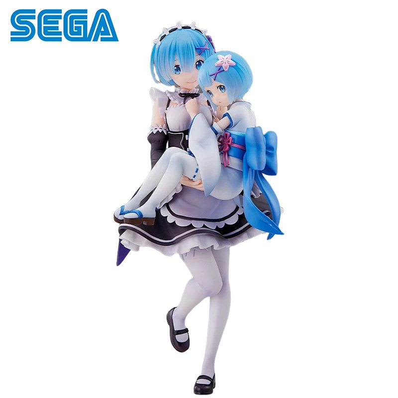 In Stock SEGA S-FIRE Re:Life in a Different World From Zero Rem&Young Rem Original Anime Figure Collectible Model Birthday Gift