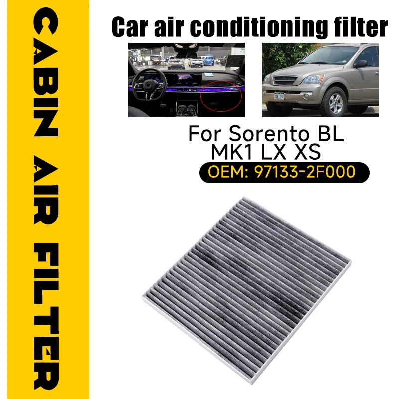 Carbon Air Filter For Kia Sorento BL MK1 LX XS Naza Sorento 2003–2010 97133-2F000 Conditioner Filter Effectively Car Accessories