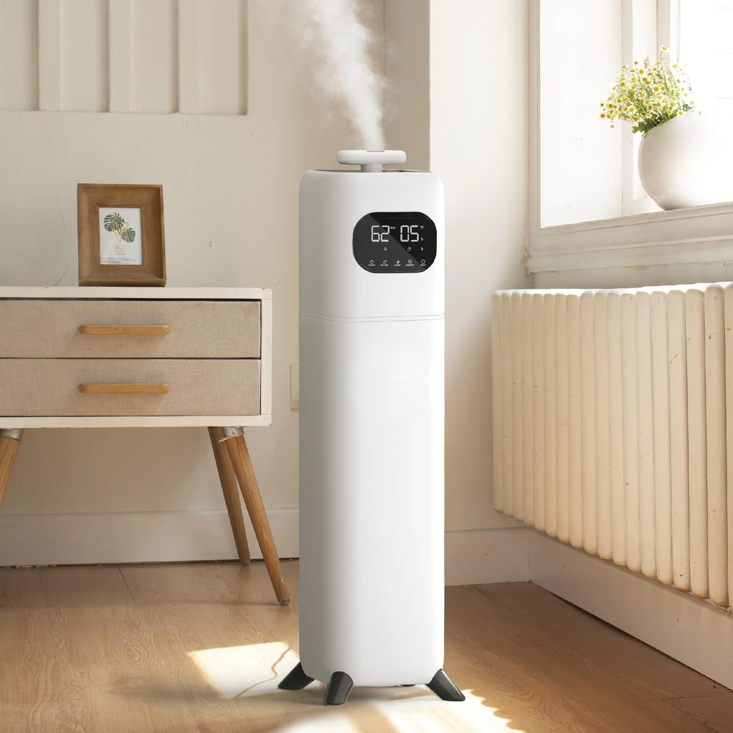 

Humidifier Large Room, 2.3Gal/9L Plants Humidifiers for Bedroom with with Timer, °Nozzle, Room Cool Humidifier with Box, Scho