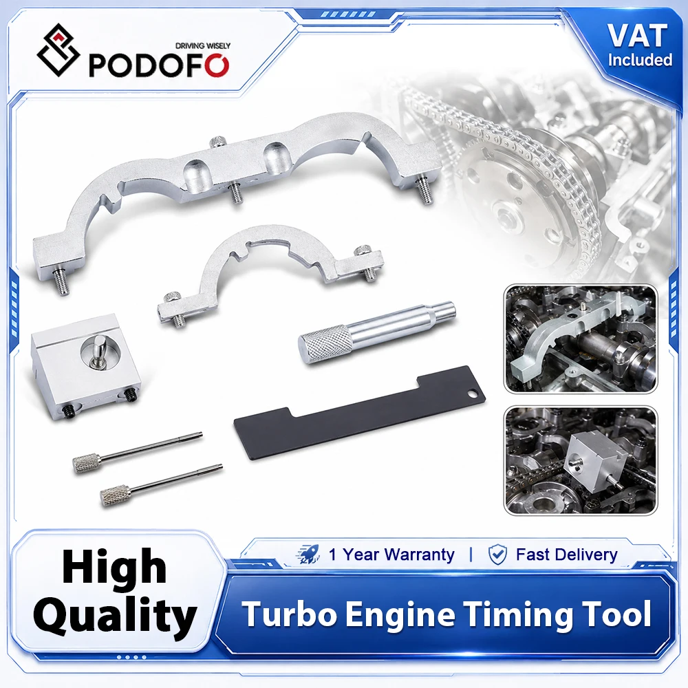 Podofo Motor-Einstellwerkzeug-Set Nockenwellen-Ausrichtungs- und Fixierwerkzeug für Opel Vauxhall 1.4L Turbo A14XER A14NET LDD LUJ Steuerketten-Ersatzwerkzeug mit Kurbelwellen- und