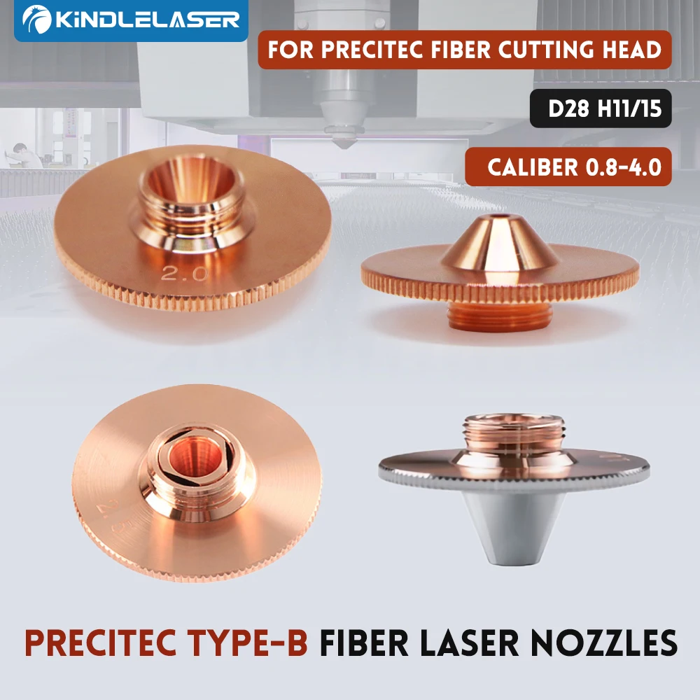 Ugelli Laser rigonfiamento KINDLELASER singolo strato/doppio strato cromato calibro 0.8-4.0 D28 H15/11 M11 per testa di taglio in fibra Precitec