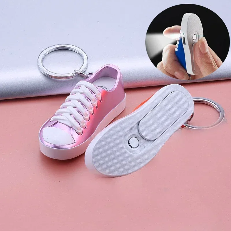 Mini USB Keychain Flat Shoes Lighter Windproof Charging Open Flame Butane Lighter Cigarette Accessories Personalized Gift