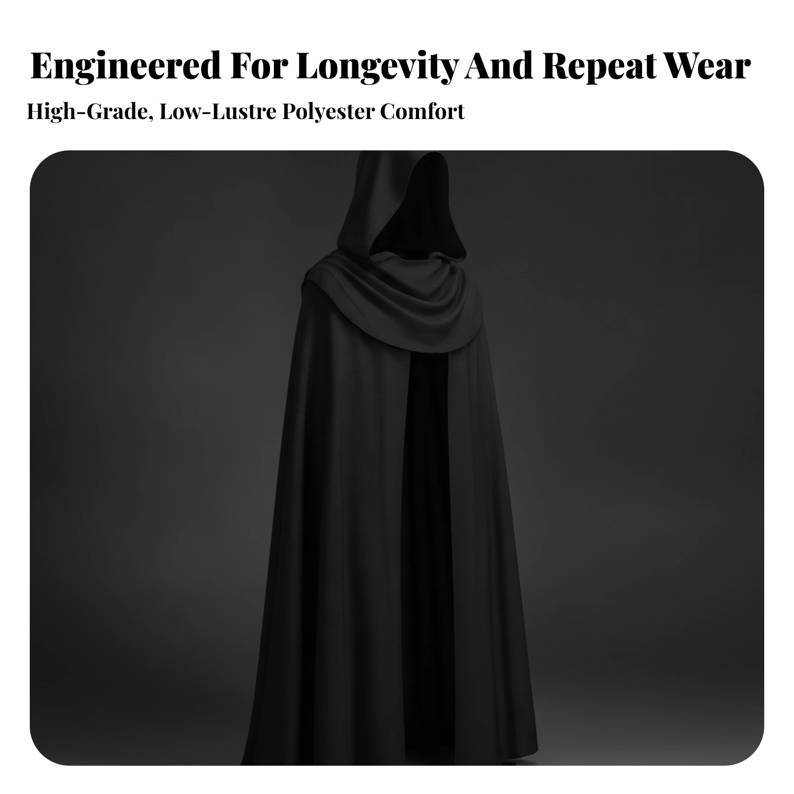 Hooded Cape Soft Hooded Cloak Floor-Length Cape Smooth Apparel Skin-Friendly for Cosplayers, Cosplay, Halloween