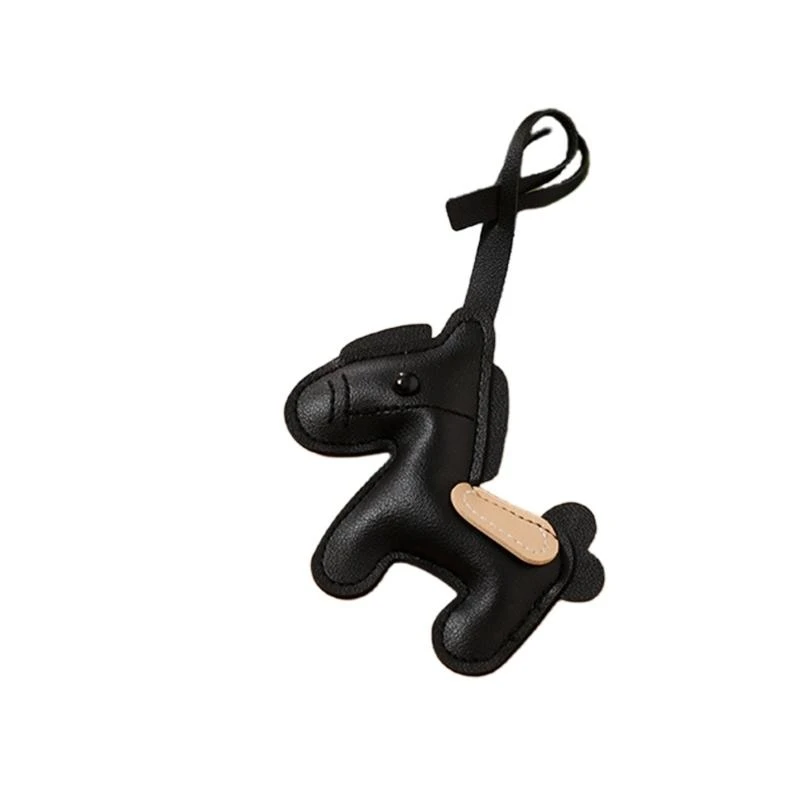 Creative Horse Inspired Holder PU Leather Keychain Multipurpose Decorative Charm for Purse Backpack or Vehicle E0BF