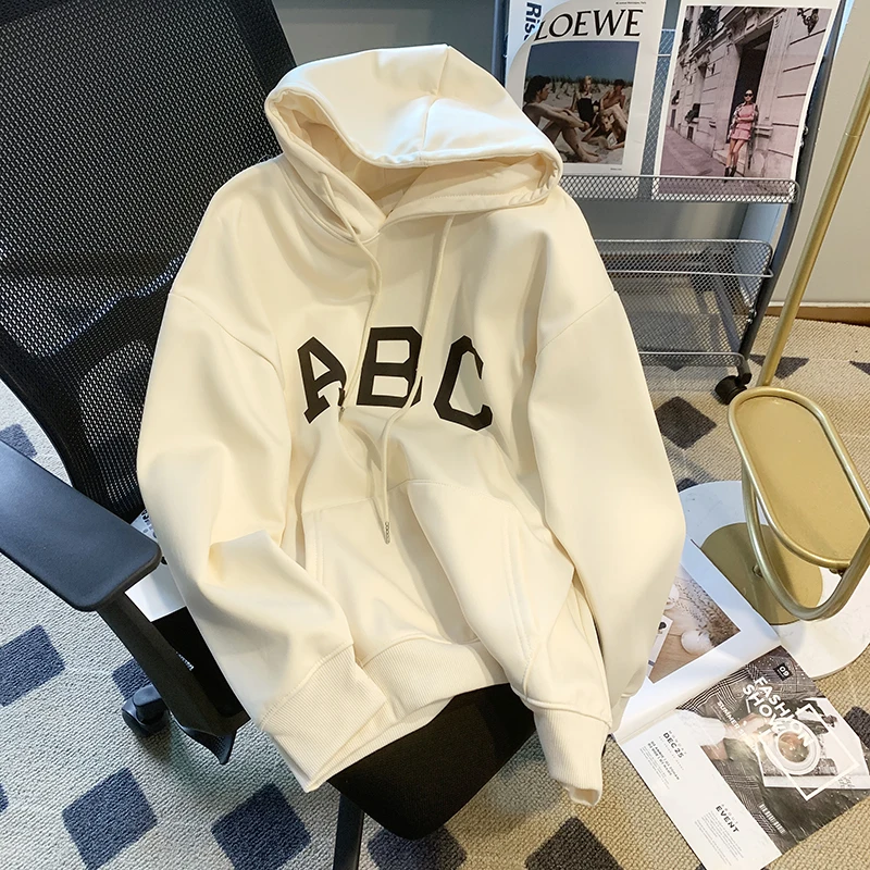 

Apricot Jacket Women Sweatshirt Vintage Printing Long Sleeve Streetwear Fashion Casual Y2K Style Winter Black Female Hoodie Tops