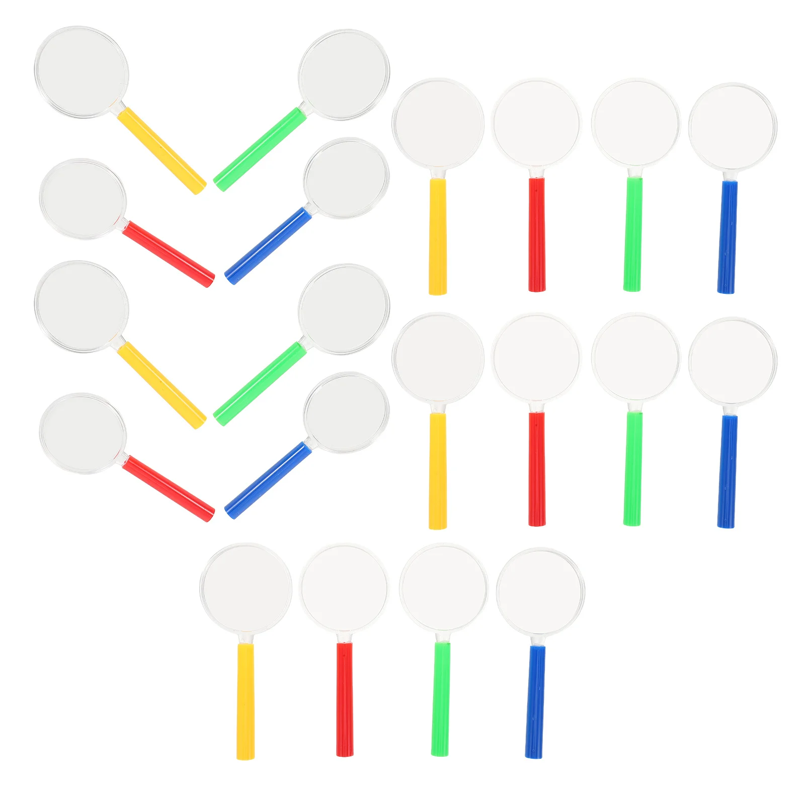 20 szt. Dziecięca lupa przenośna, solidna konstrukcja do eksploracji na świeżym powietrzu, nauki w klasie, przezroczysta lupa HD dla dzieci