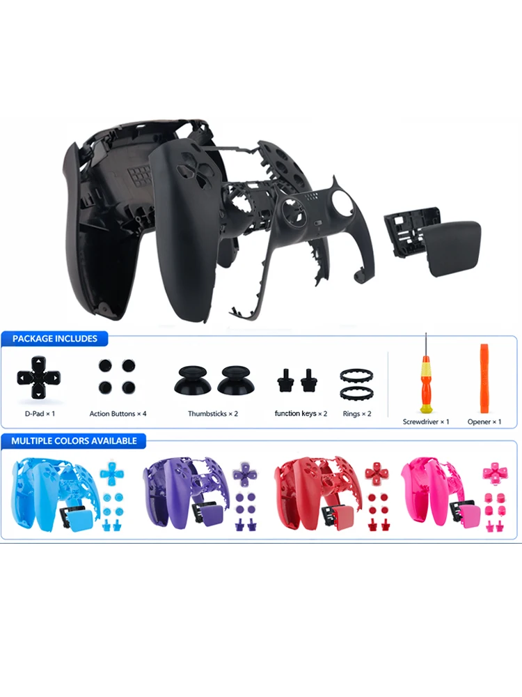 Kompletny zestaw do wymiany obudowy kontrolera PS5 DualSense, przednia i tylna obudowa z touchpadem BDM-010/020/030/040/050, narzędzia do modyfikacji DIY — zdjęcie produktu 6