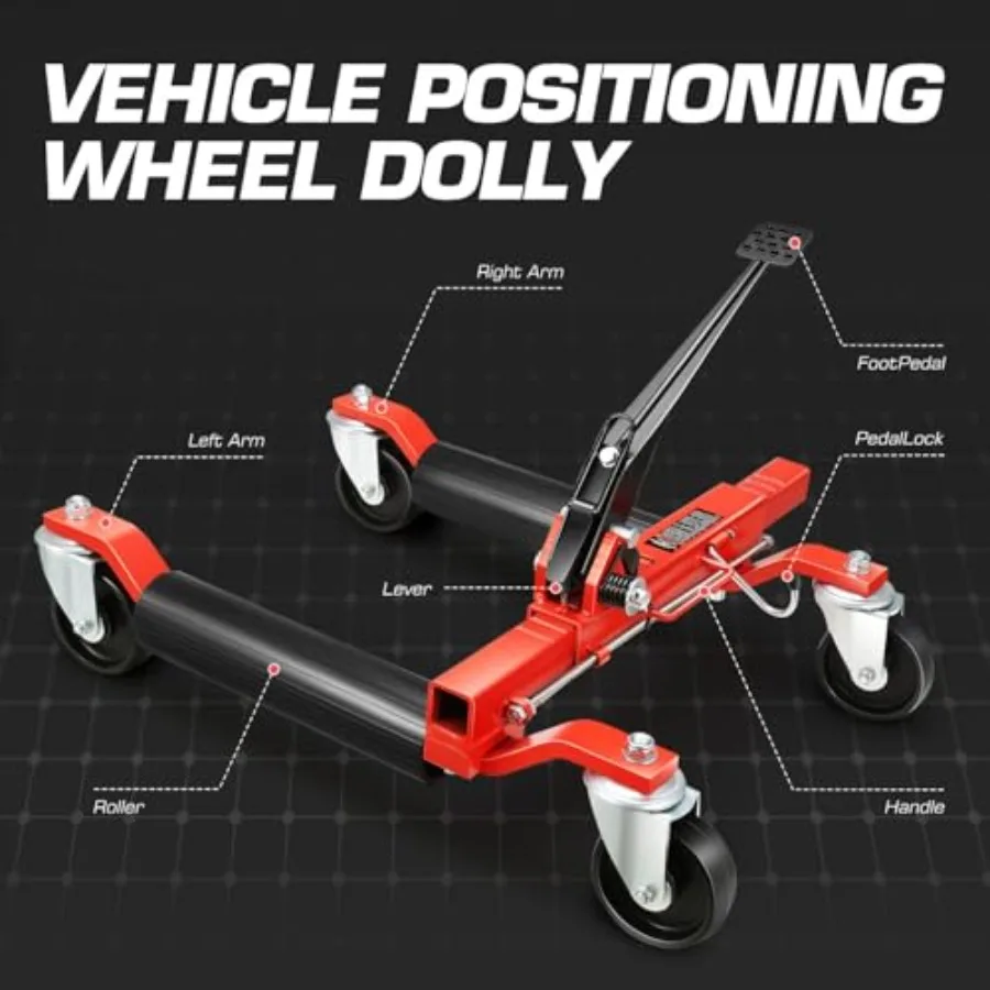 2개 세트 자동차 휠 돌리 잭 세트 기계식 1250 lbs 자동차 스키트 12인치 휠 차량 위치 조정 잭 중량급 롤러 포함