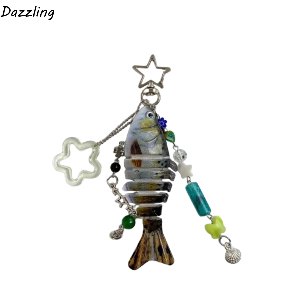 

High-precision Handmade Fish Keychains Bionic Design Hanging Decor Artificial Fish Pendant Bag Charm Phone Lanyard