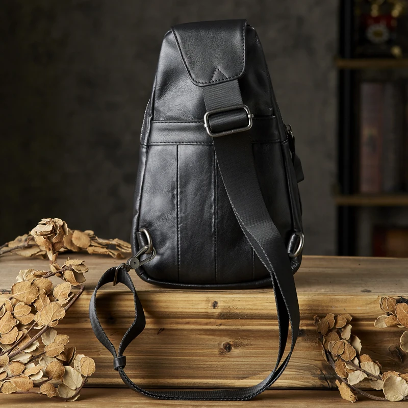 Handmade High Quality Genuine Leather Chest Bag For Men Daily Used Cowhide Cross body Bag Fashion Outdoor Activity Shoulder Bag