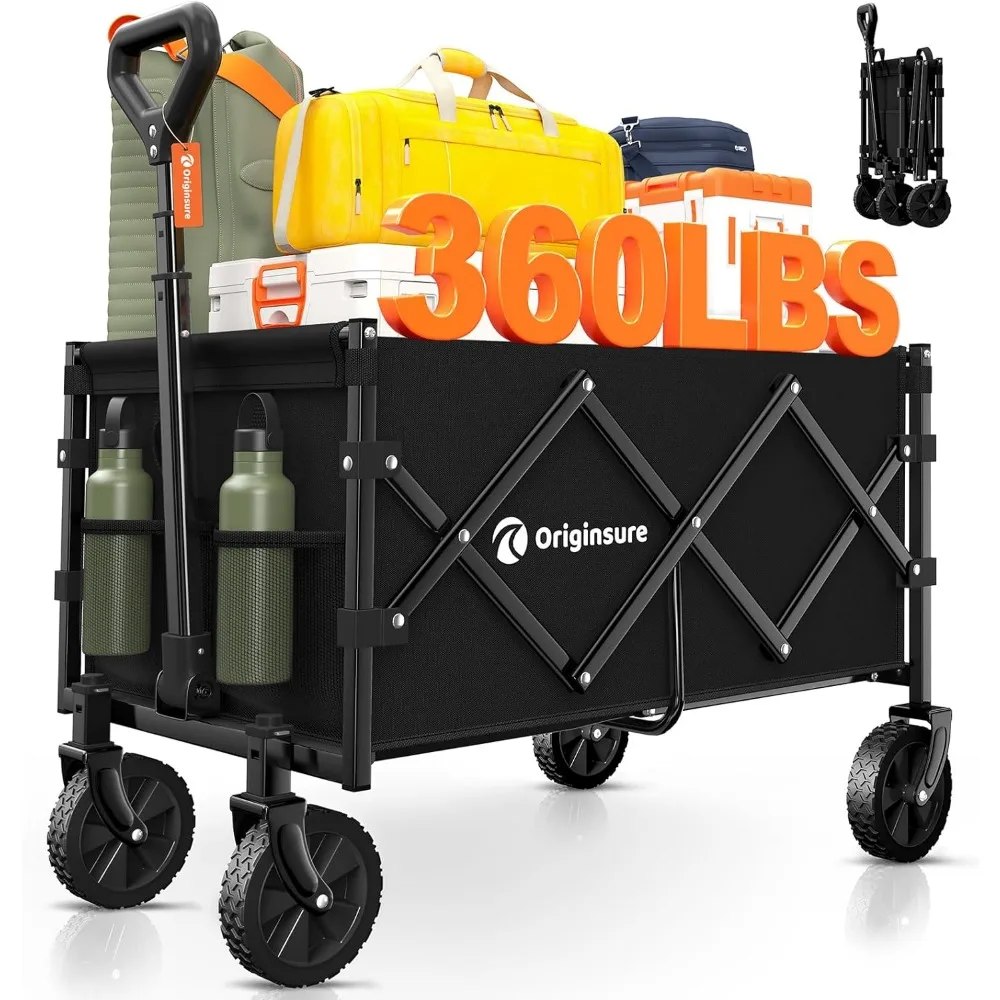 Collapsible Folding Wagon Cart Heavy Duty Portable Beach Outdoor Utility Large Capacity