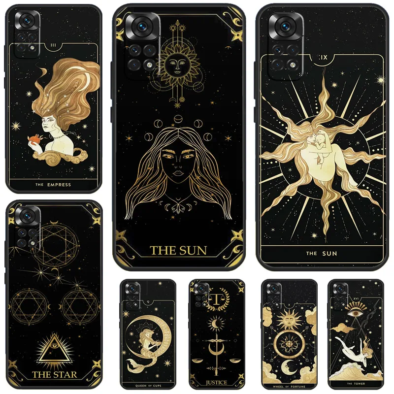 Astrology Tarot Cards Phone Case For Xiaomi Redmi Note 13 12 12S 12C 13C 10 10C 9 9C 10S 11S 11 Pro Soft Cover