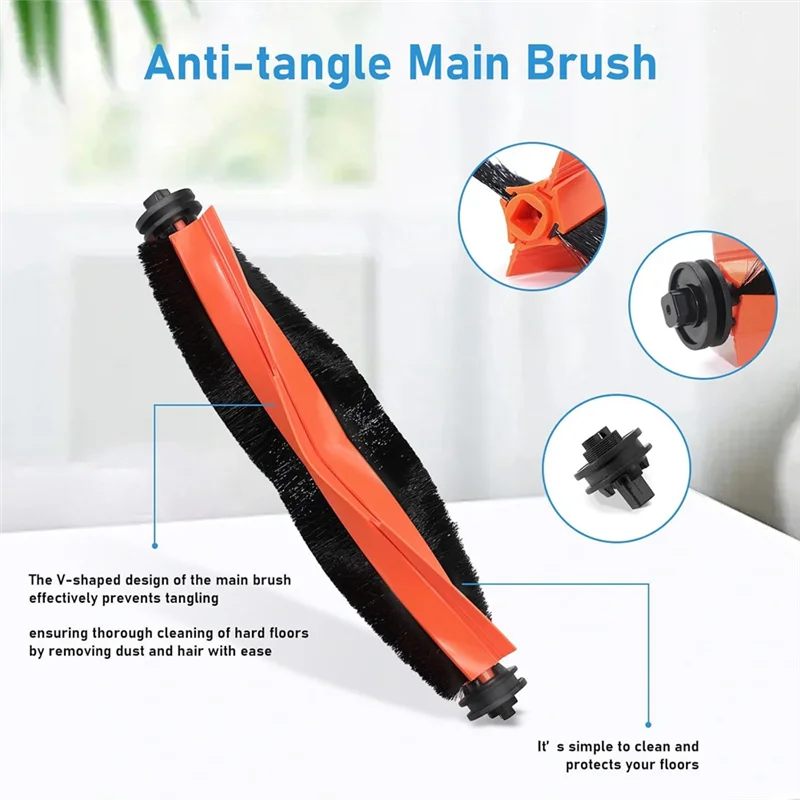 Baao-kit de acessórios para xiaomi x20 max, x20 pro aspirador de pó peça de reposição principal escova lateral mop sacos de pó