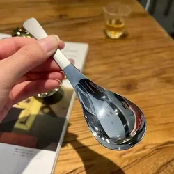 Korean Stainless Steel Thickening Spoon Creative Long Handle Hotel Hot Pot Spoon Soup Ladle Home Kitchen Essential Tools