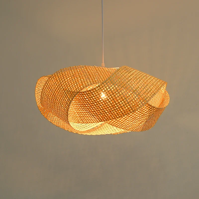 مصباح قلادة ديكور المنزل من الخيزران، مصباح قلادة ديكور أنيق، مصباح معلق للسقف، تركيبات إضاءة داخلية Llpl.