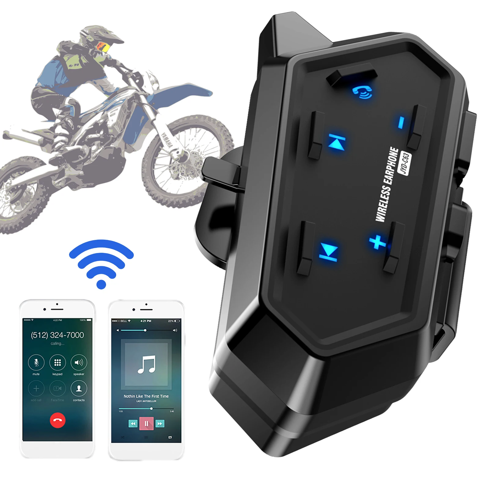 

Motorcycle Helmet BT Headset Waterproof Motorcycle Headphones Wireless BT Headphones for All Helmets