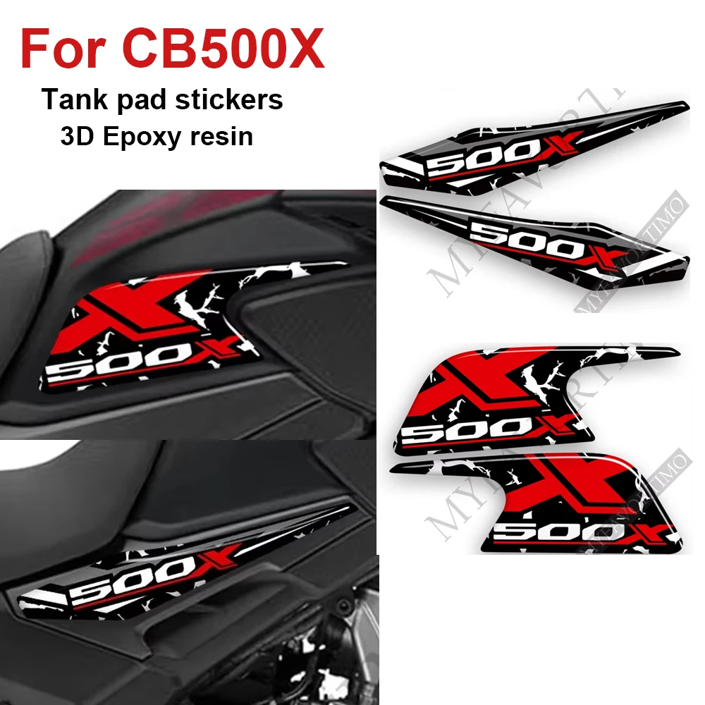 

For Honda CB500X CB 500 X 500X Motorcycle Tank pad 3D Gel Paint stickers decals protector Fish bone emblem New decoration kit