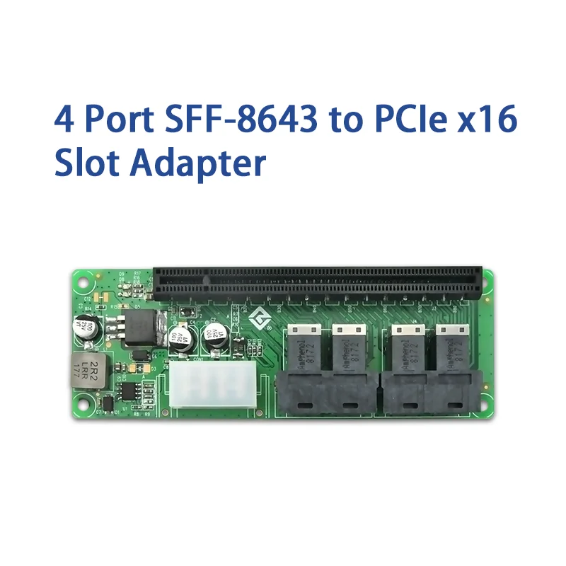 3316PE 4 Port SFF-8643 to PCIe x16 Slot Adapter