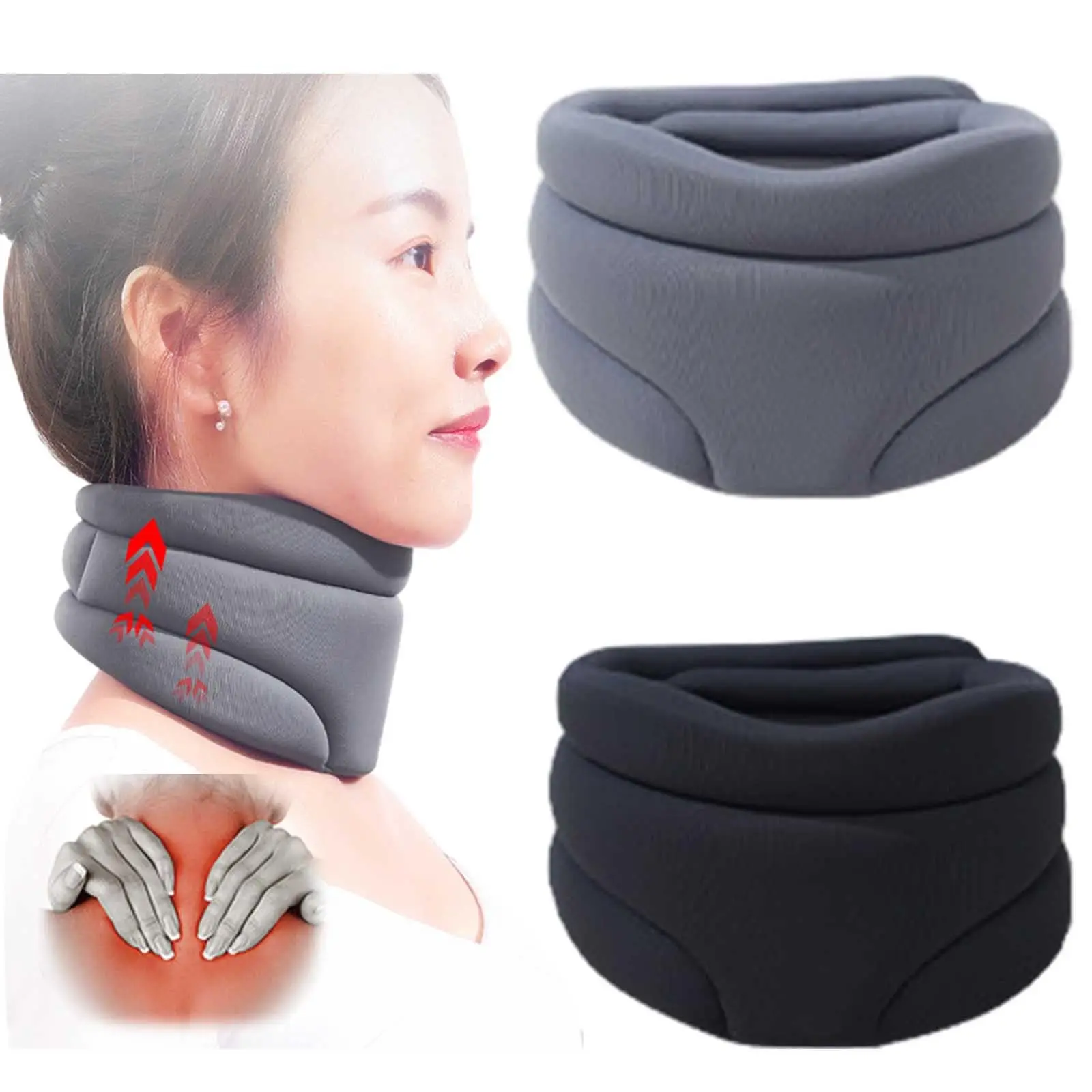 

Neck Brace Cervical Correction Collar Relief Neck Pain Spine Pressure and Neck Support Soft Modal Wraps Keep Vertebrae Stable