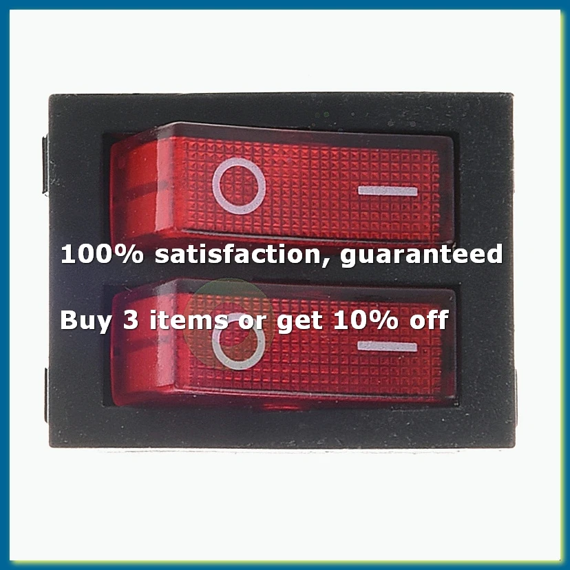 ●Red Light Illuminated 6 Pin Dual SPST ON/OFF Boat Rocker Switch AC 15A/250V 20A/125V